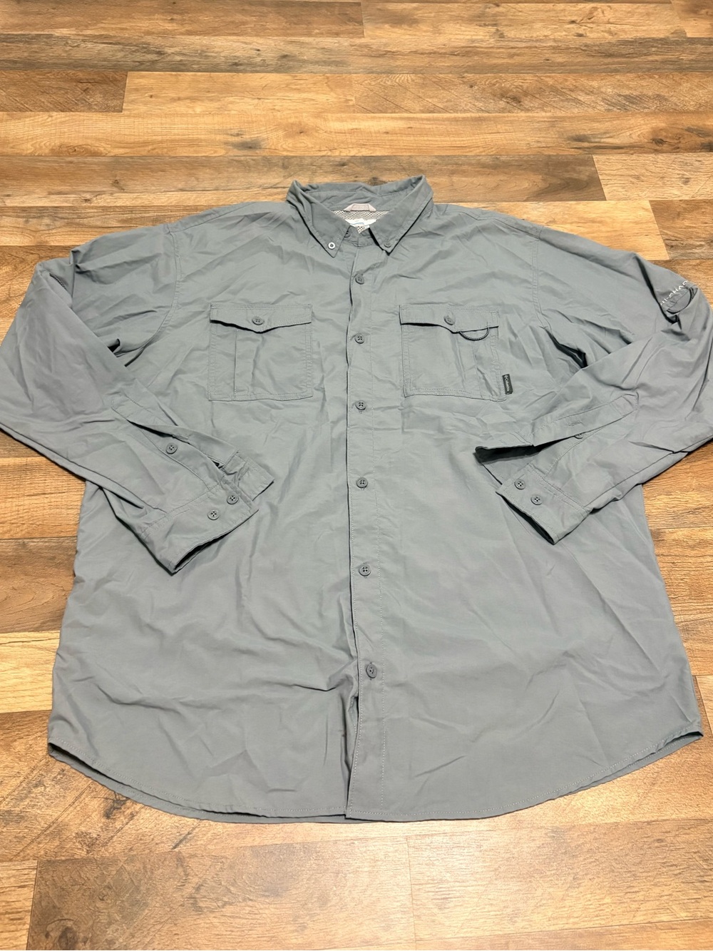 Columbia Sportswear Men’s XL Gray Fishing Shirt Long Sleeve Hiking Outdoor